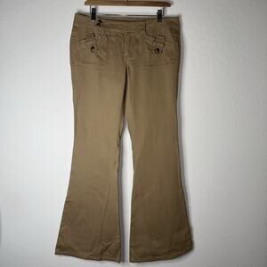 Candies Jeans Women’s Flare Juniors Vintage Pants Y2K Pop Khaki Low Rise Size 11